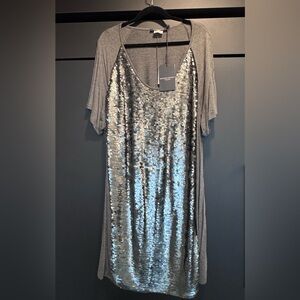 Marina Rinaldi Sport Silver Sequin Front Tunic